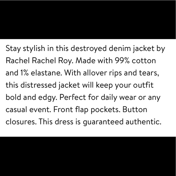 🔥RACHEL RACHEL ROY🔥DISTRESSED DENIM JEAN JACKET LIGHT PINK XS NWT - Picture 10 of 10